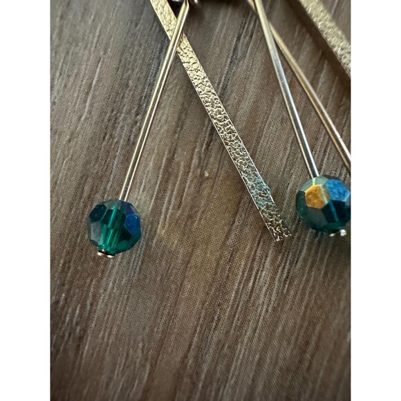 VTG Lewis Segal Clip On Peacock Irredescent Color  Earrings. Signed - Picture 6 of 6